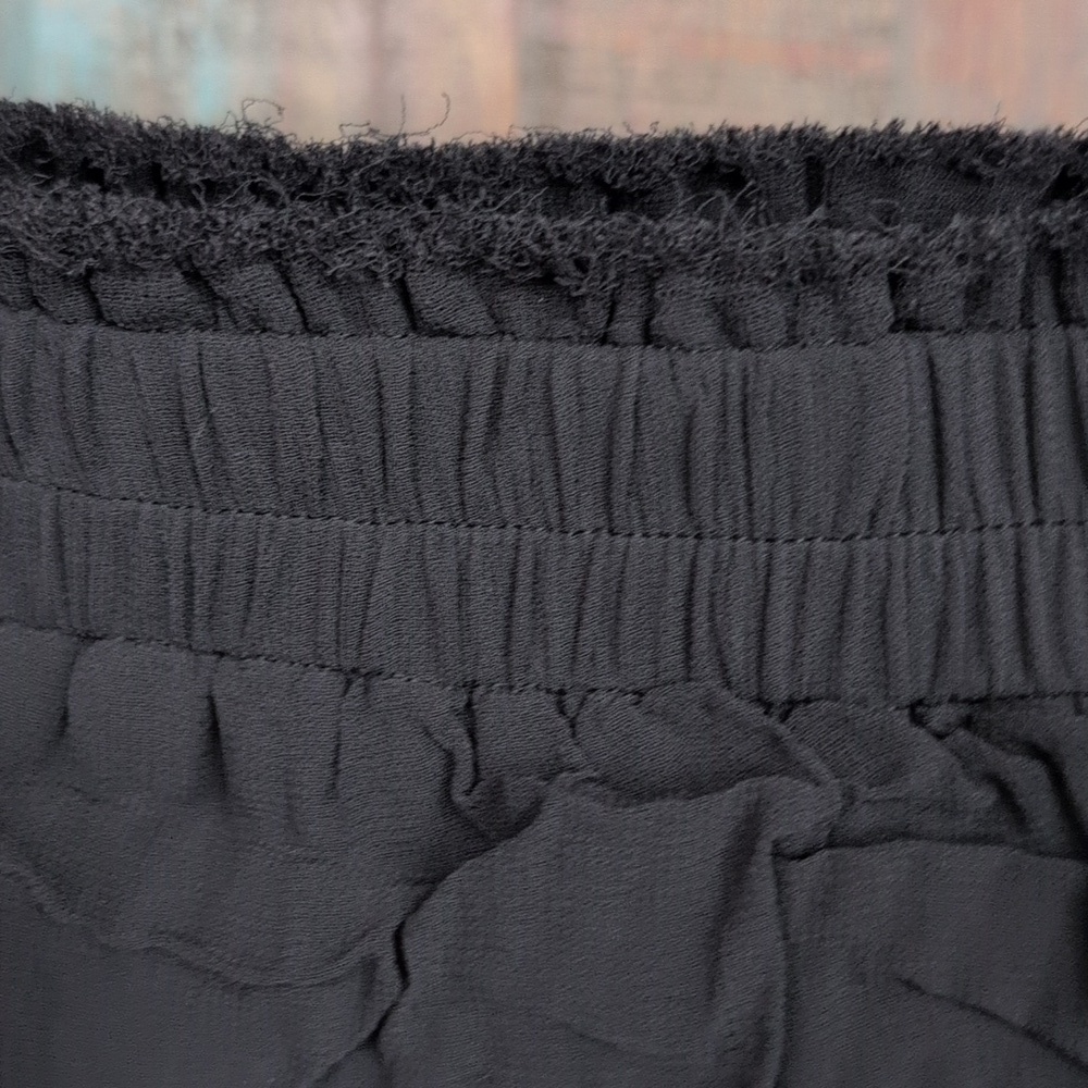 LoveShackFancy Black Tiered Ruffle Mini Skirt Whimsigoth - Women's Small - Picture 3 of 6